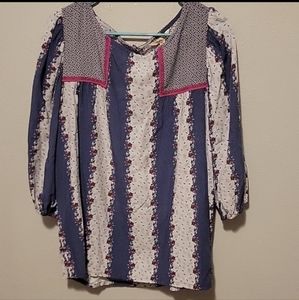 Matilda Jane blouse blue with flowers